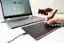 Alt View 13. Wacom - One by Wacom Student Drawing Tablet (medium) – Works with Chromebook, Mac, PC - Black/Red.