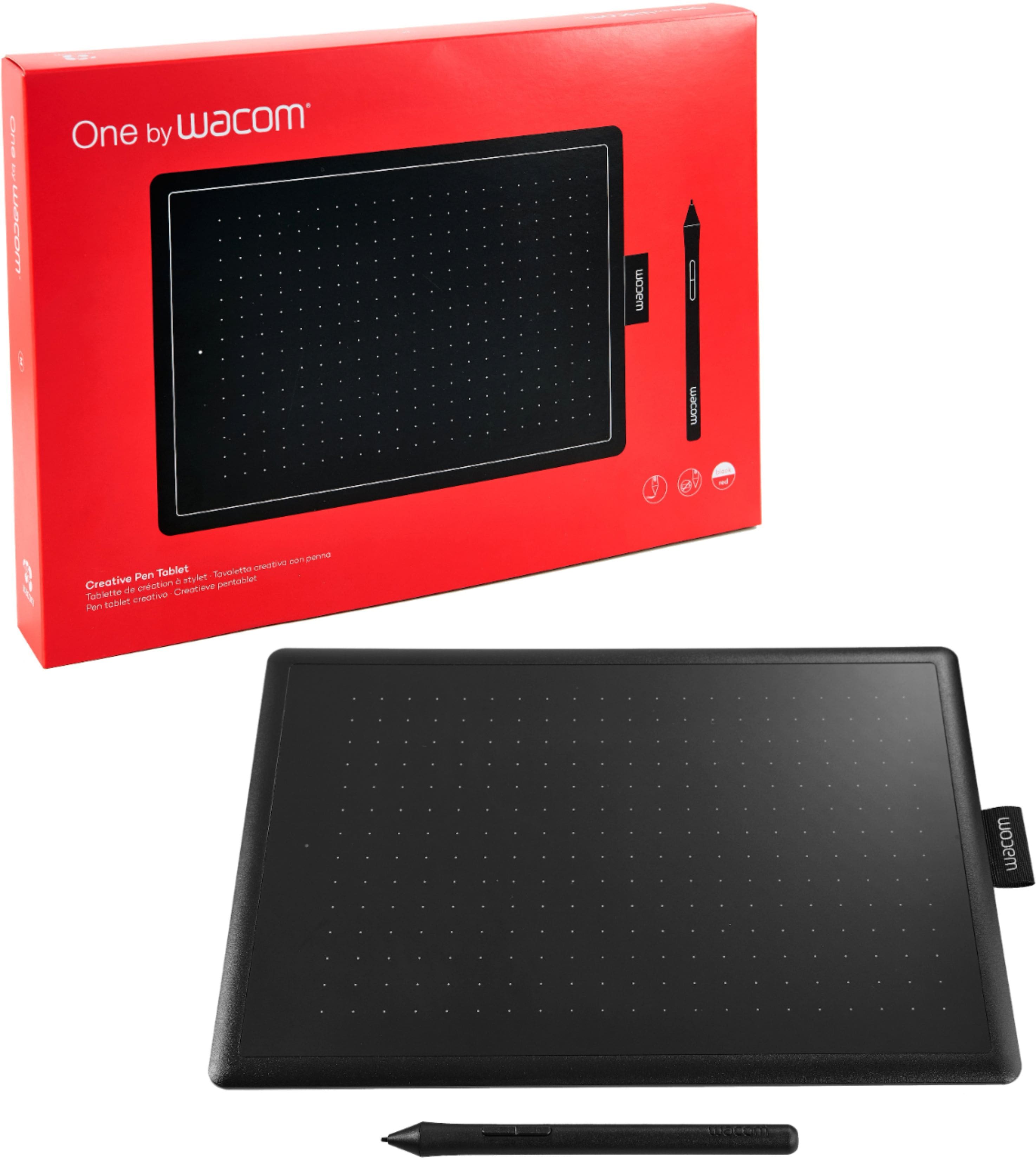 Alt View 15. Wacom - One by Wacom Student Drawing Tablet (medium) – Works with Chromebook, Mac, PC - Black/Red.