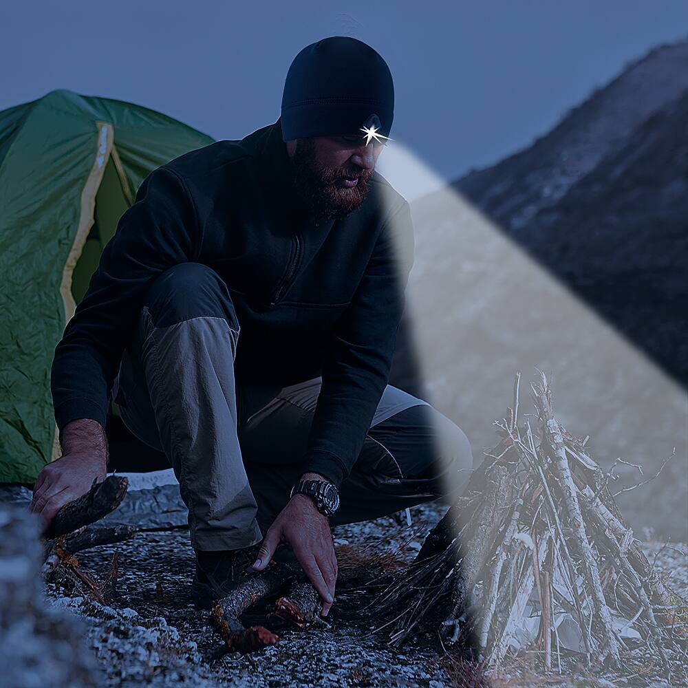 Alt View 14. Panther Vision - POWERCAP Beanie 70 Lumen Rechargeable LED Clip-On Headlamp - Black.