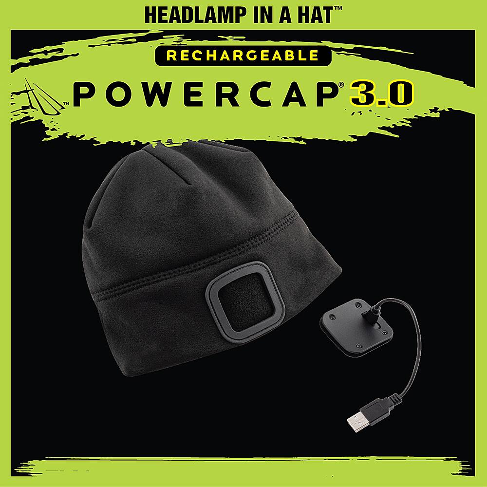Left. Panther Vision - POWERCAP 3.0 70 Lumen Rechargeable LED Beanie Headlamp - Black.