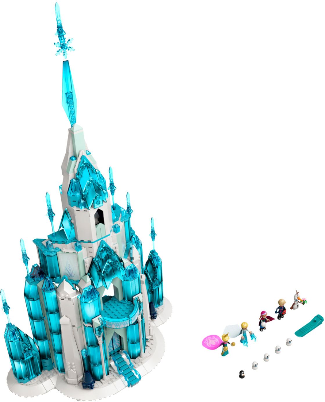  LEGO Disney Princess The Ice Castle Building Toy 43197, with  Frozen Anna and Elsa Mini Doll Figures and Olaf Figure, Disney Castle Kit  to Build, Disney Gift Idea, Castle Toy for