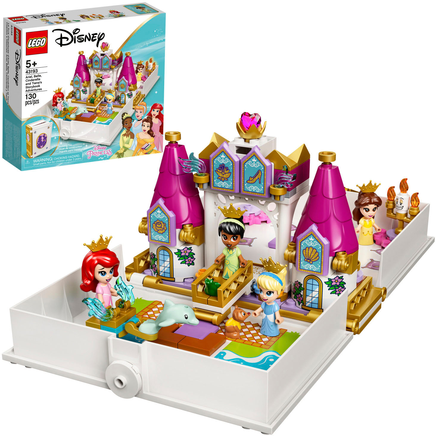 LEGO - Disney Princess Ariel, Belle, Cinderella and Tiana's Storybook Adventures 43193