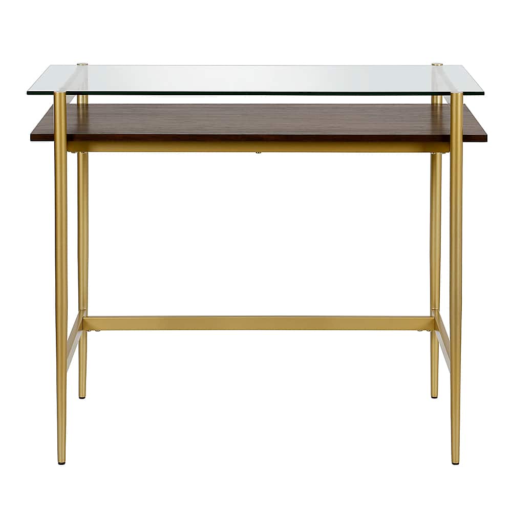 Front. Camden&Wells - Eaton 36" Desk - Brass/Walnut.