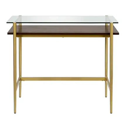 Camden&Wells - Eaton 36" Desk - Brass/Walnut