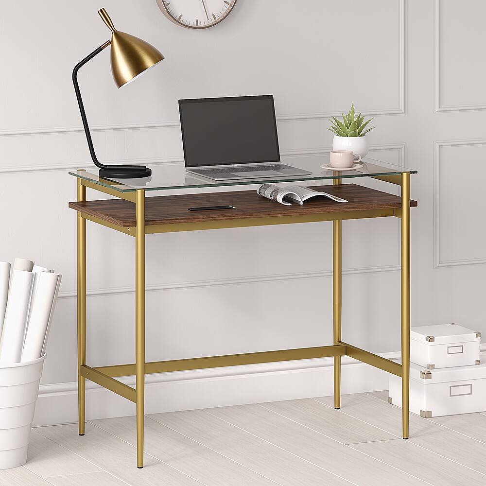 Alt View Zoom 11. Camden&Wells - Eaton 36" Desk - Brass/Walnut.