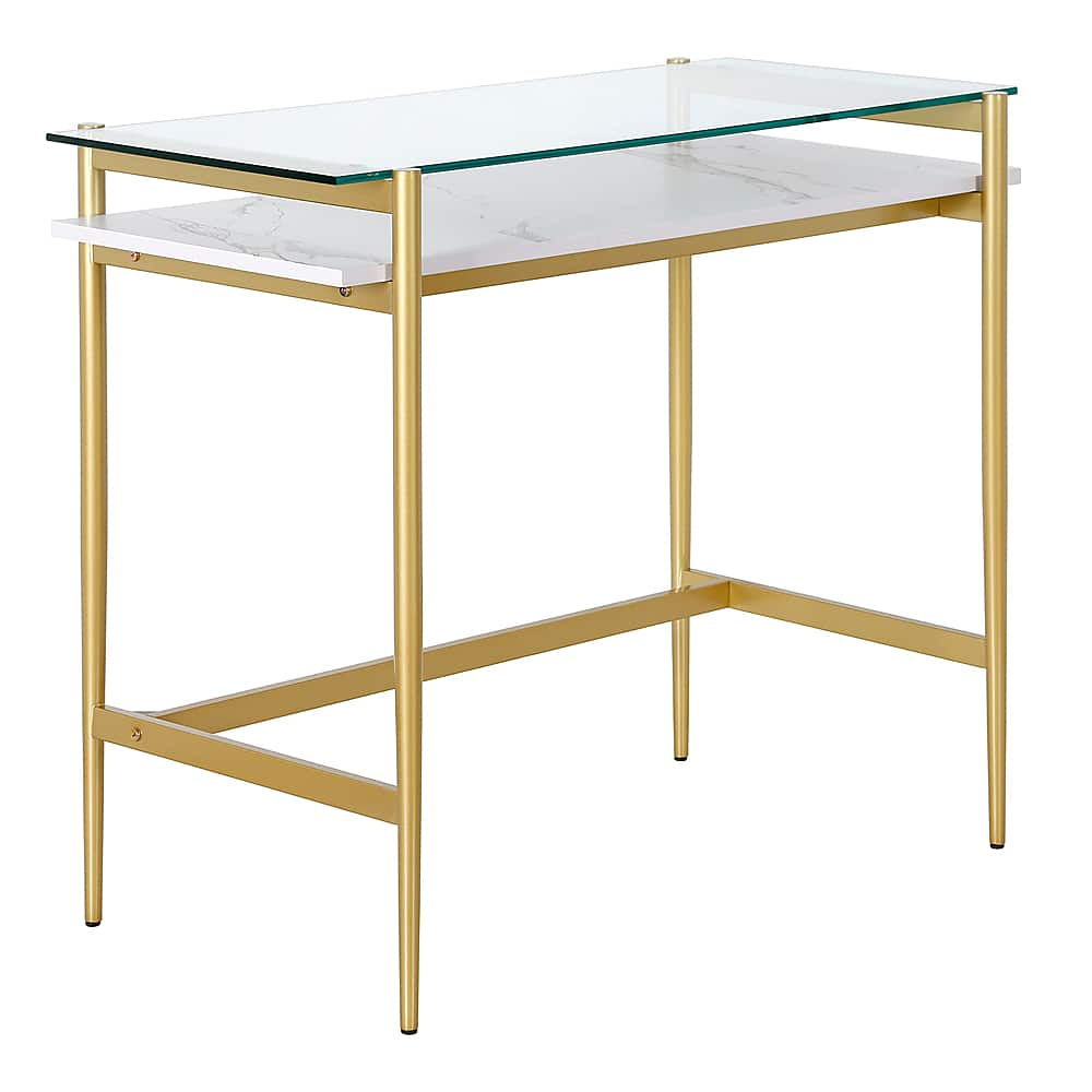 Angle View: Camden&Wells - Eaton 36" Desk - Brass/Faux Marble