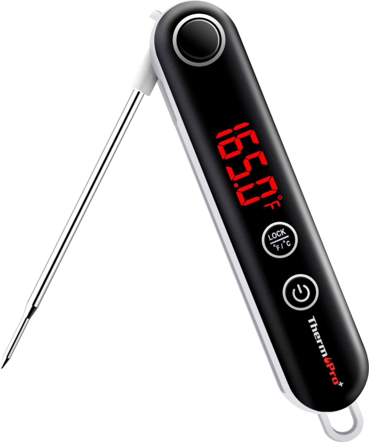 Angle View: ThermoPro - Ultra Fast Digital Instant Read Meat Thermometer - BLACK
