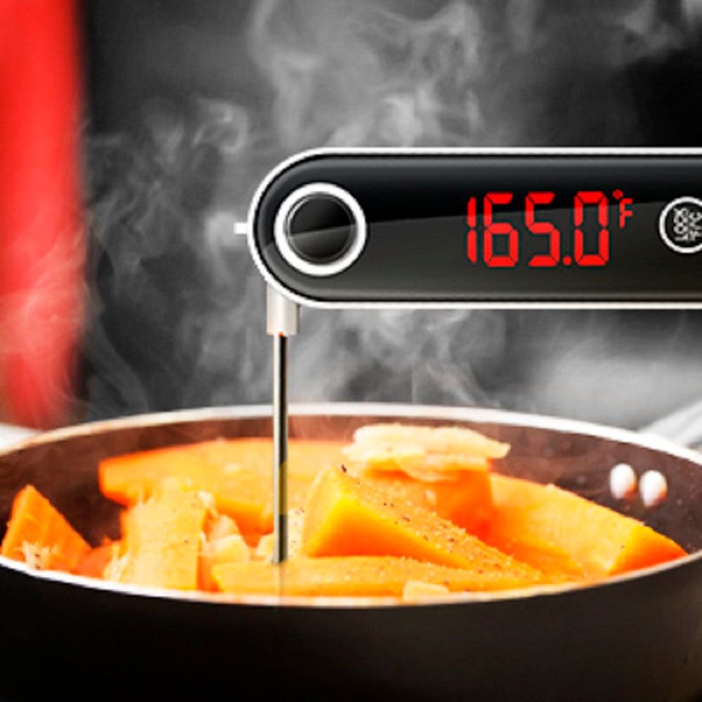 Left View: ThermoPro - Long Range Wireless Meat Thermometer with 4 Probes - ORANGE