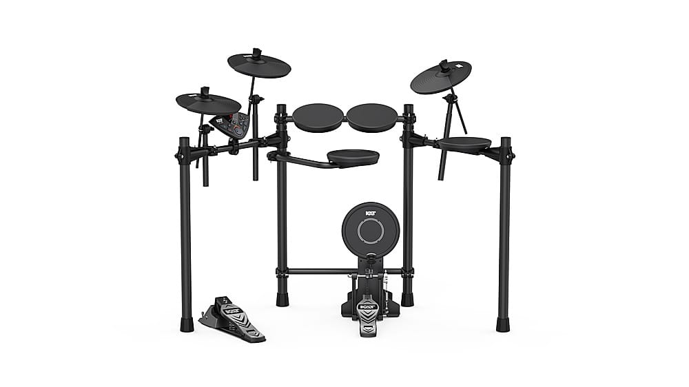 Front. KAT Percussion - 5-Piece Electronic Drum Set - Black.