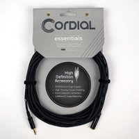 Cordial - Essentials Series 10-Foot Stereo Headphone/Line Extender Cable - Black - Front_Zoom