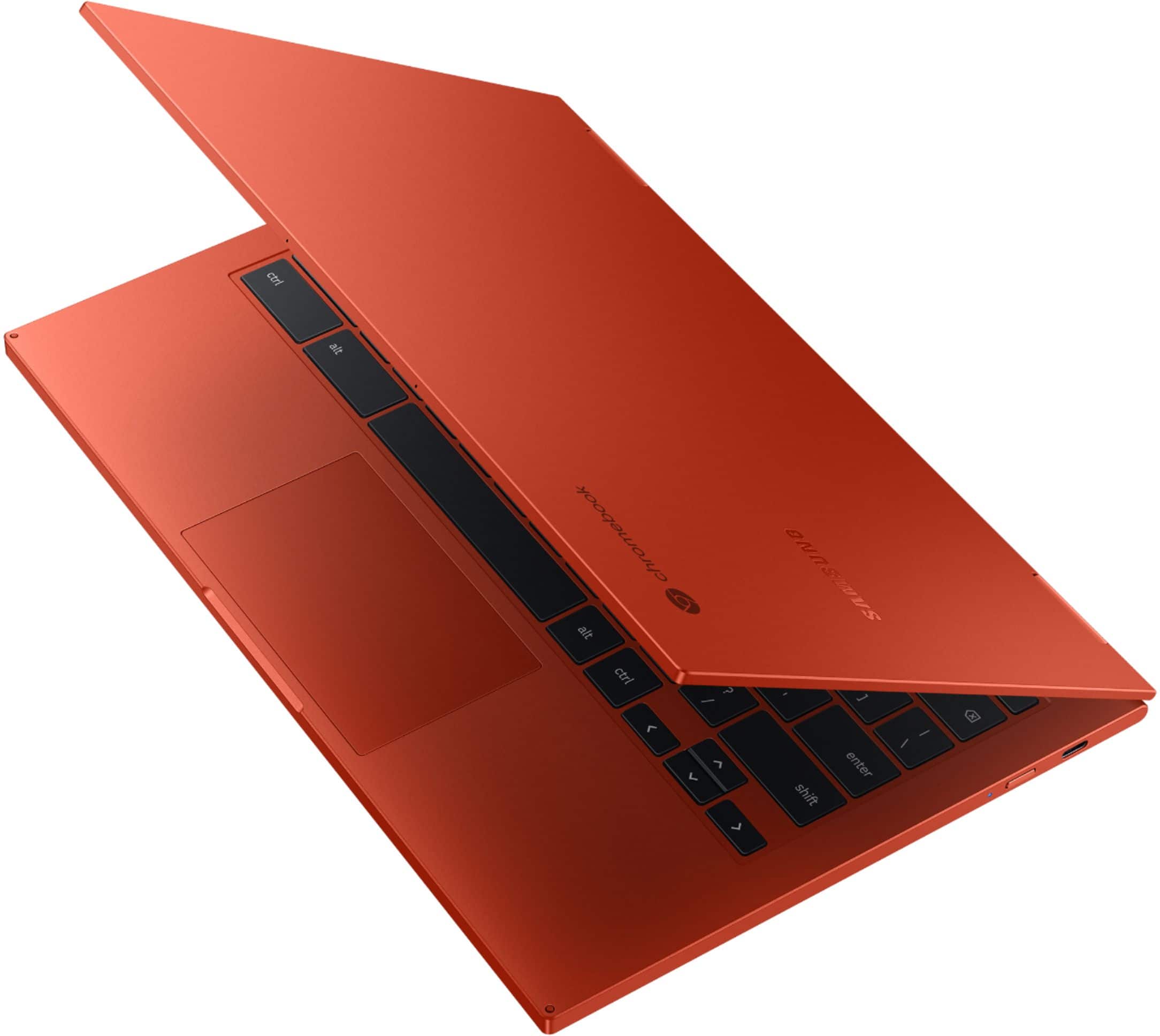 Alt View 19. Samsung - Geek Squad Certified Refurbished Galaxy Chromebook 2 - 13.3" QLED Touch-Screen - Intel Core i3 - 8GB Memory - 128GB eMMC - Fiesta Red.