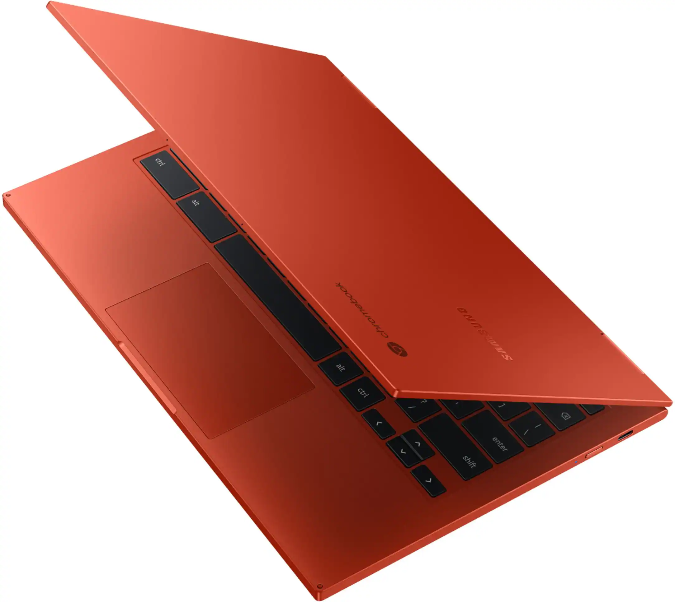 Alt View 19. Samsung - Geek Squad Certified Refurbished Galaxy Chromebook 2 - 13.3" QLED Touch-Screen - Intel Core i3 - 8GB Memory - 128GB eMMC - Fiesta Red.