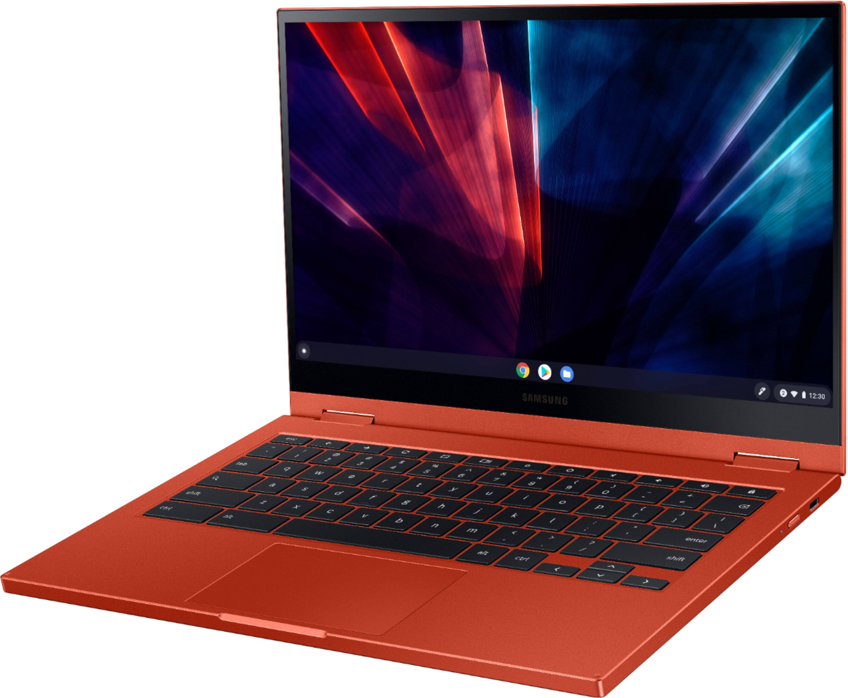 Alt View 30. Samsung - Geek Squad Certified Refurbished Galaxy Chromebook 2 - 13.3" QLED Touch-Screen - Intel Core i3 - 8GB Memory - 128GB eMMC - Fiesta Red.