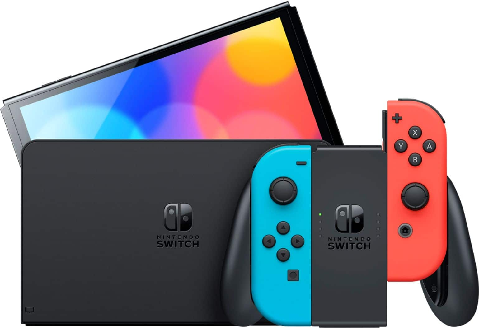 Nintendo Switch – OLED Model w/ Neon Red & Neon Blue Joy-Con Multi 