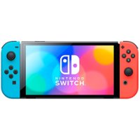 Nintendo Switch 64GB OLED Console with Neon Red and Neon Blue Joy-Con Controllers