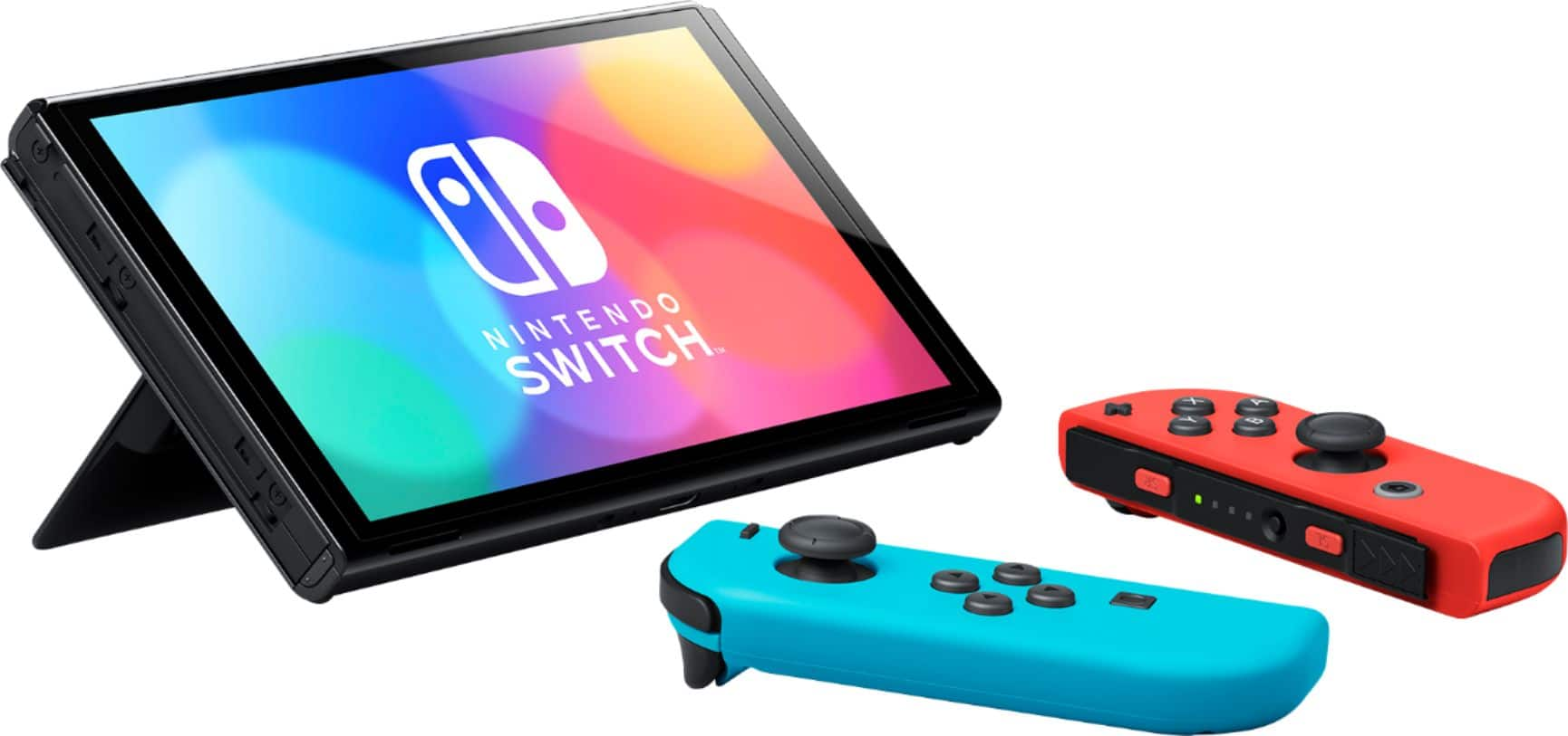 Nintendo Switch OLED Joy-Con - Neon Blue and Neon Red