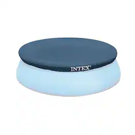 Intex - Above Ground Swimming Pool Vinyl Round Cover Tarp No Pool Included - Gray