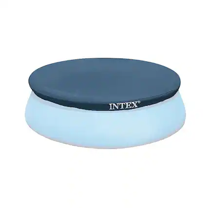 Front. Intex - Above Ground Swimming Pool Vinyl Round Cover Tarp No Pool Included - Gray.
