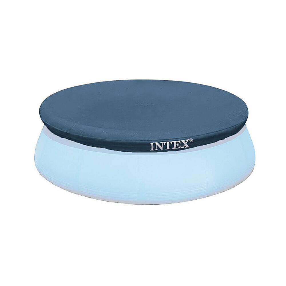 Front. Intex - Above Ground Swimming Pool Vinyl Round Cover Tarp No Pool Included - Gray.