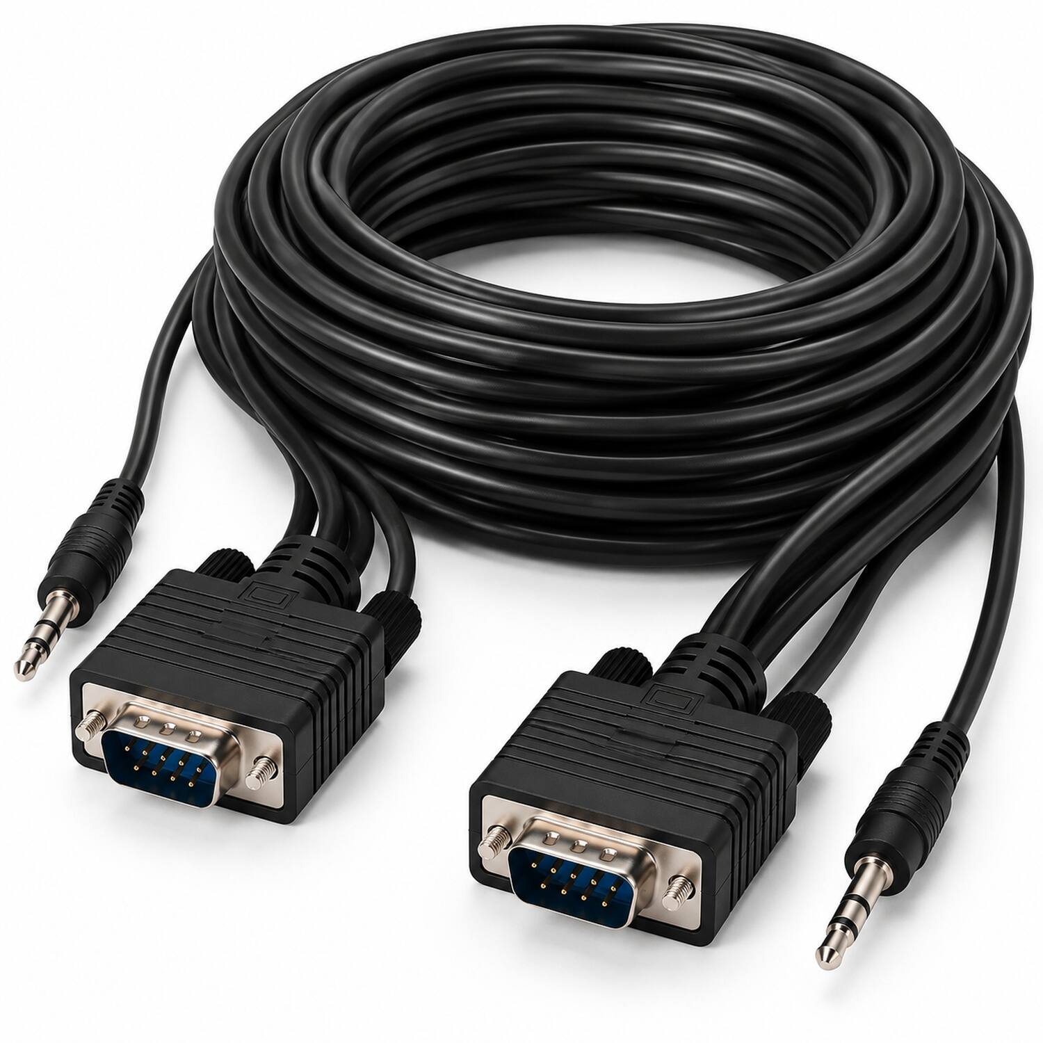 Angle. Sanoxy - 50ft SVGA HD15 M/M Monitor Cable with Stereo Audio - Black.