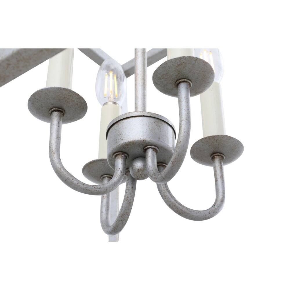 Left. Living District - Eclipse 4 Light Vintage Silver Pendant - Vintage Silver.