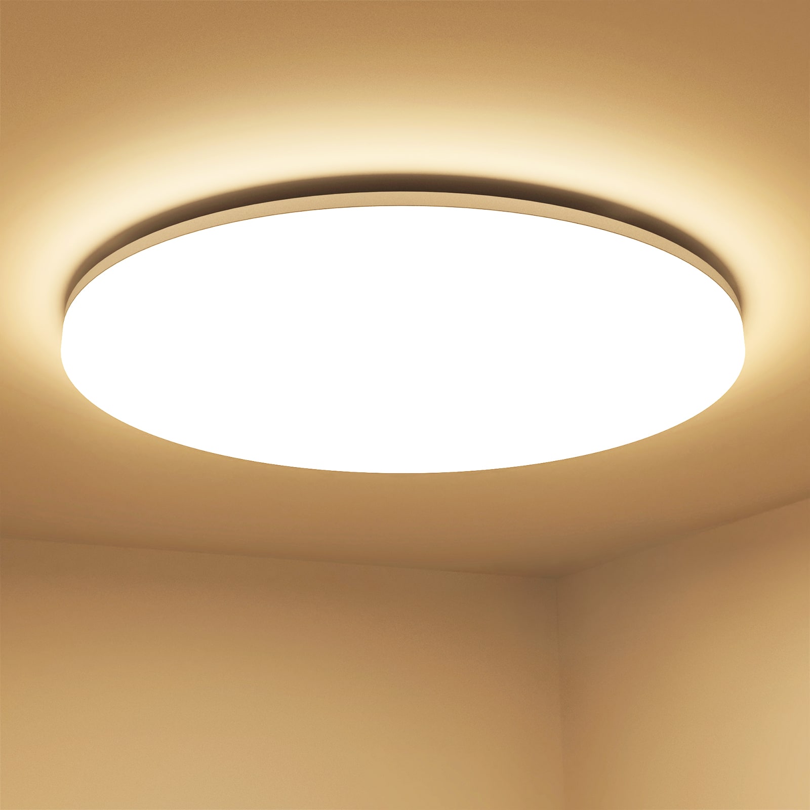 Lepro - 11 inch Flush Mount LED Ceiling Light for Bathroom, 2400LM 24W 3000K Soft Warm White, Not-Dimmable