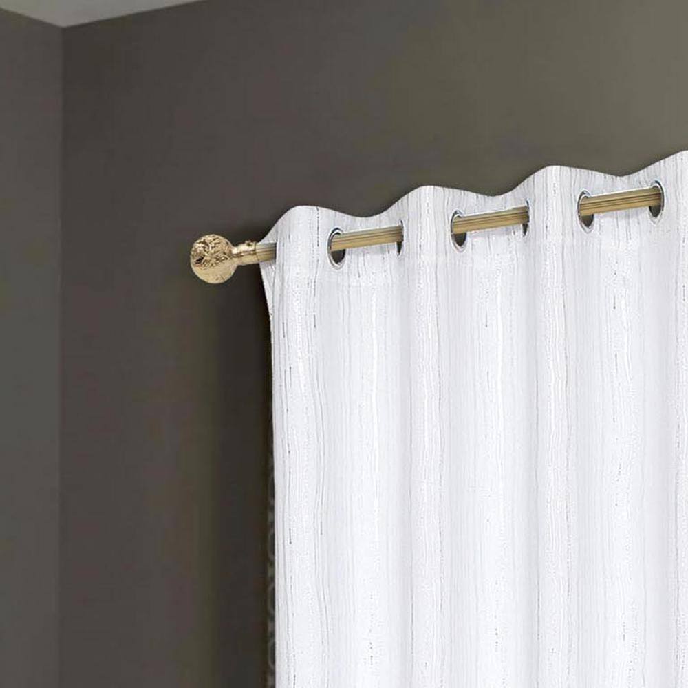 Angle. RT Designers Collection - Rt Designers Collection Beautiful Iceland Metallic Blackout Grommet Curtain Panel  Drape 54" X 84"  White - White.