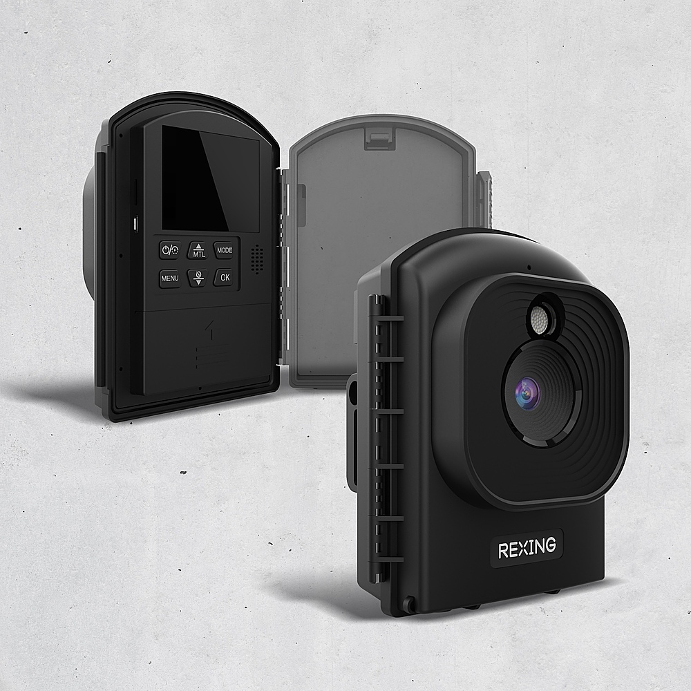 Rexing - TL1 Time-Lapse Camera 1080P Full HD Video with 2.4" LCD and 110° Wide-Angle Lens - Black