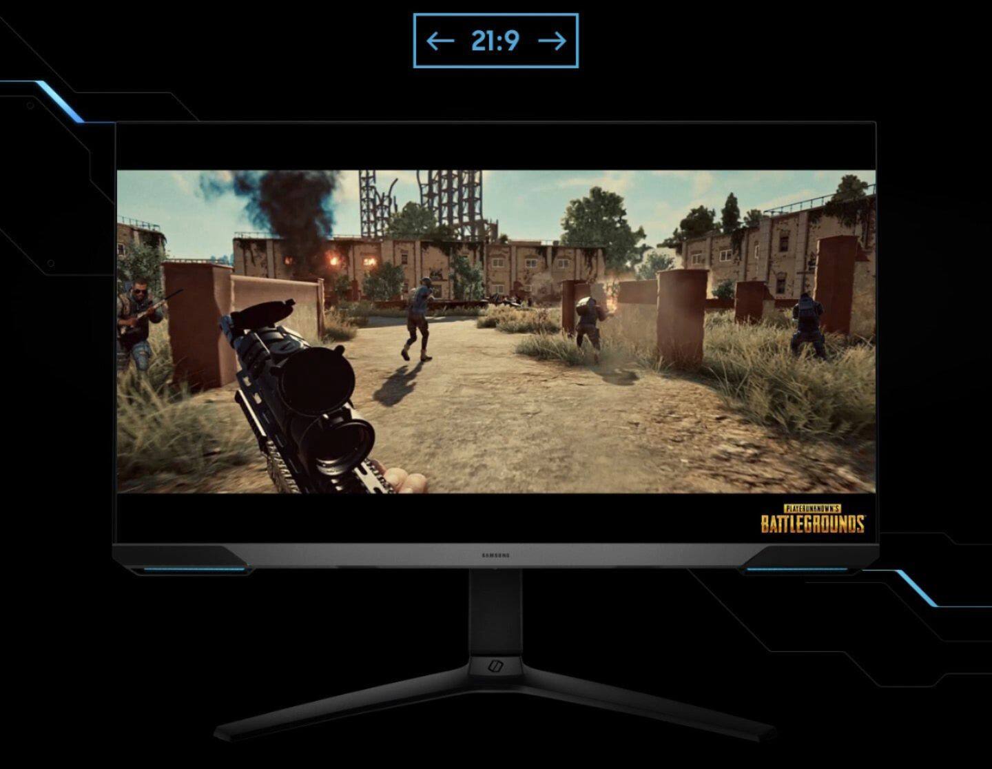 Alt View 38. Samsung - Geek Squad Certified Refurbished Odyssey G7 28" IPS 1 ms 4K UHD FreeSync & G-Sync Compatible Gaming Monitor with HDR - Black.
