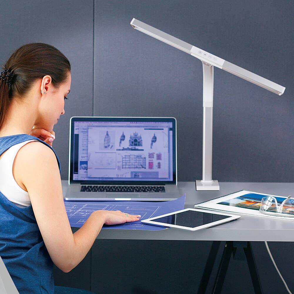 Alt View 14. OttLite - Perform LED Clamp Lamp with 3 Color Modes - White.