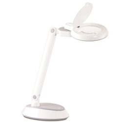 OttLite - Space-Saving LED Magnifier Desk Lamp - White - Front_Zoom