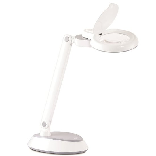 OttLite Space-Saving LED Magnifier Desk Lamp White G97WGC-FFP