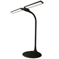 OttLite - Pivot LED Desk Lamp with Dual Shades - Black - Front_Zoom