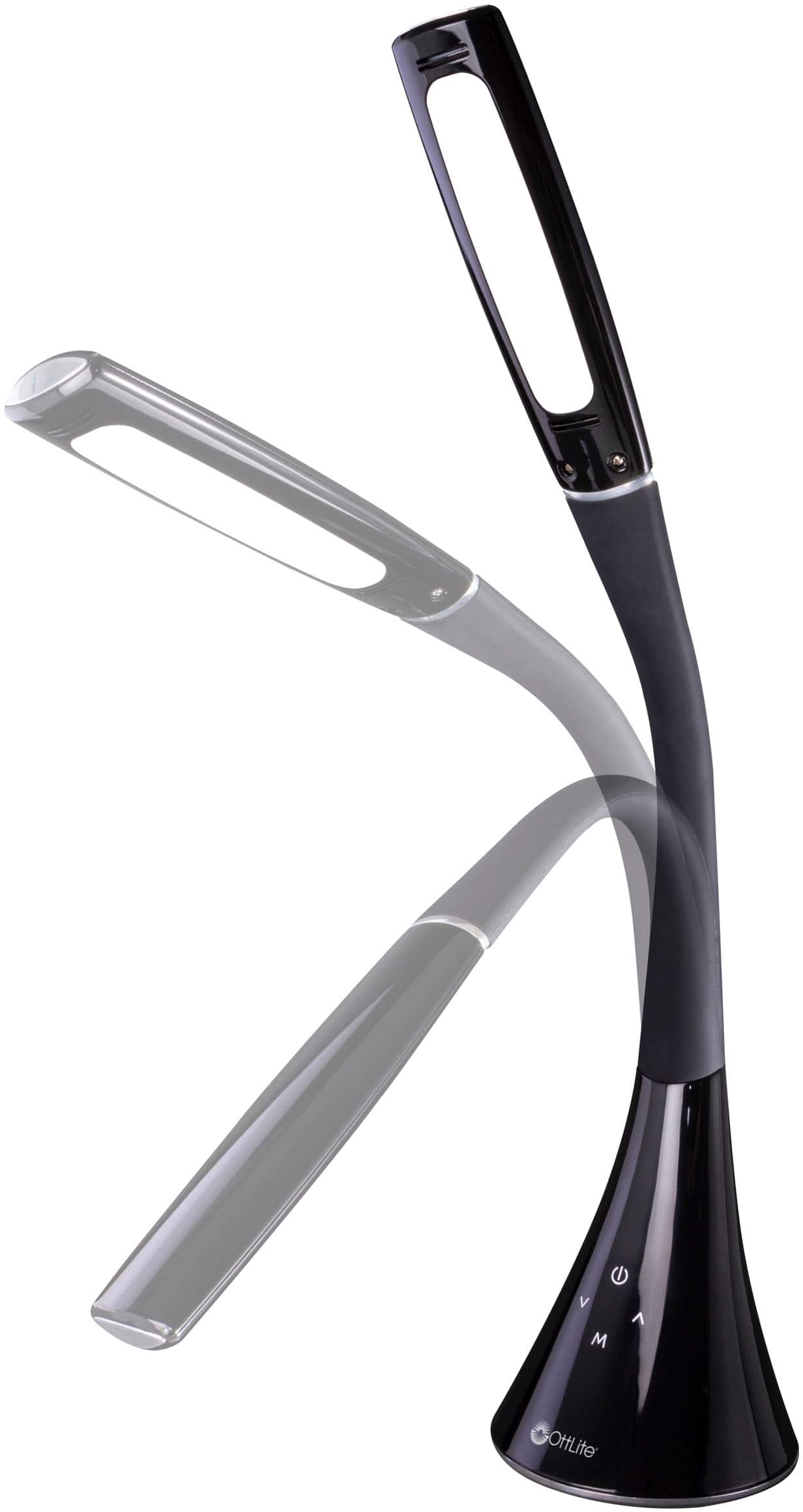 Angle. OttLite - Swerve LED Desk Lamp with USB Charging - Black.