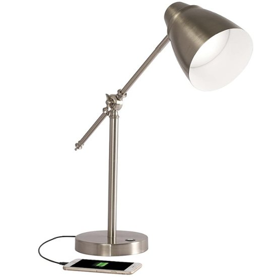 Front Zoom. OttLite - Wellness Series® Harmonize LED Desk Lamp - Silver.