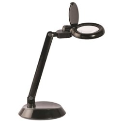 OttLite - Space-Saving LED Magnifier Desk Lamp - Black - Front_Zoom