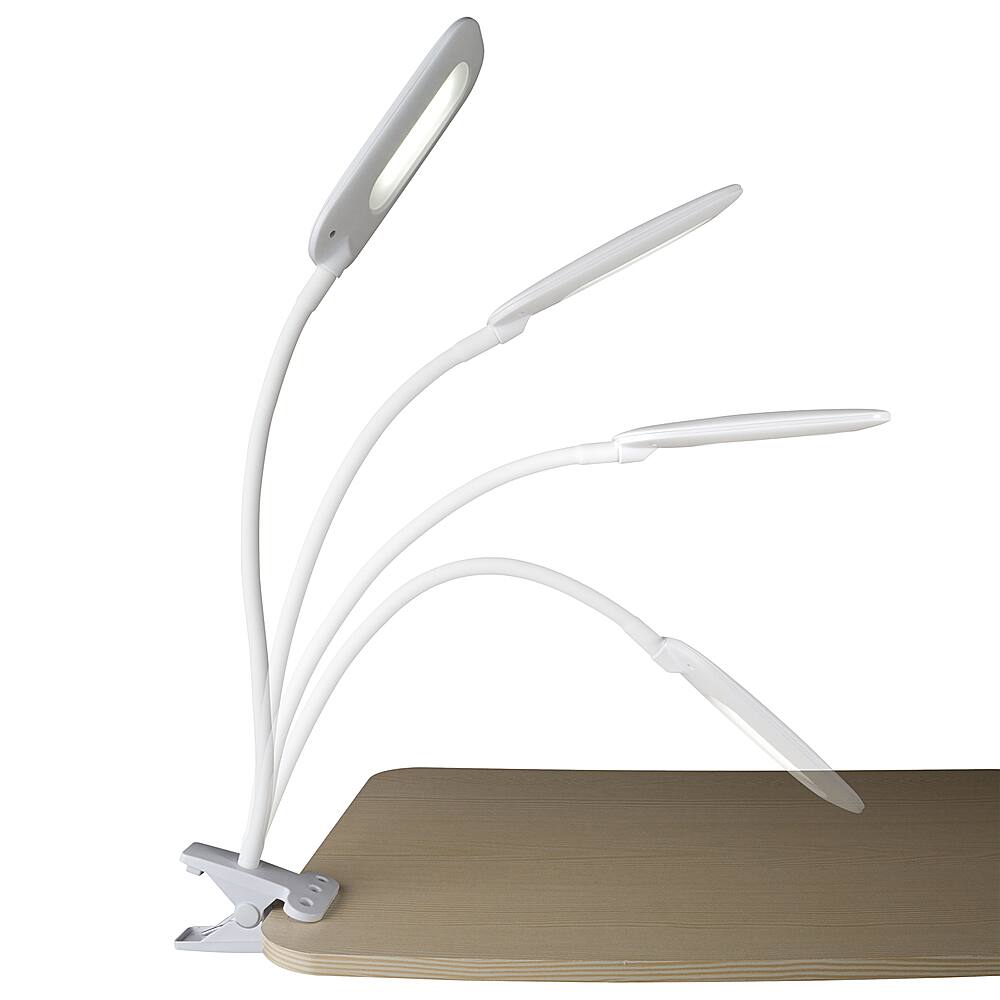 Angle. OttLite - Flexible Soft Touch LED Clip - White.