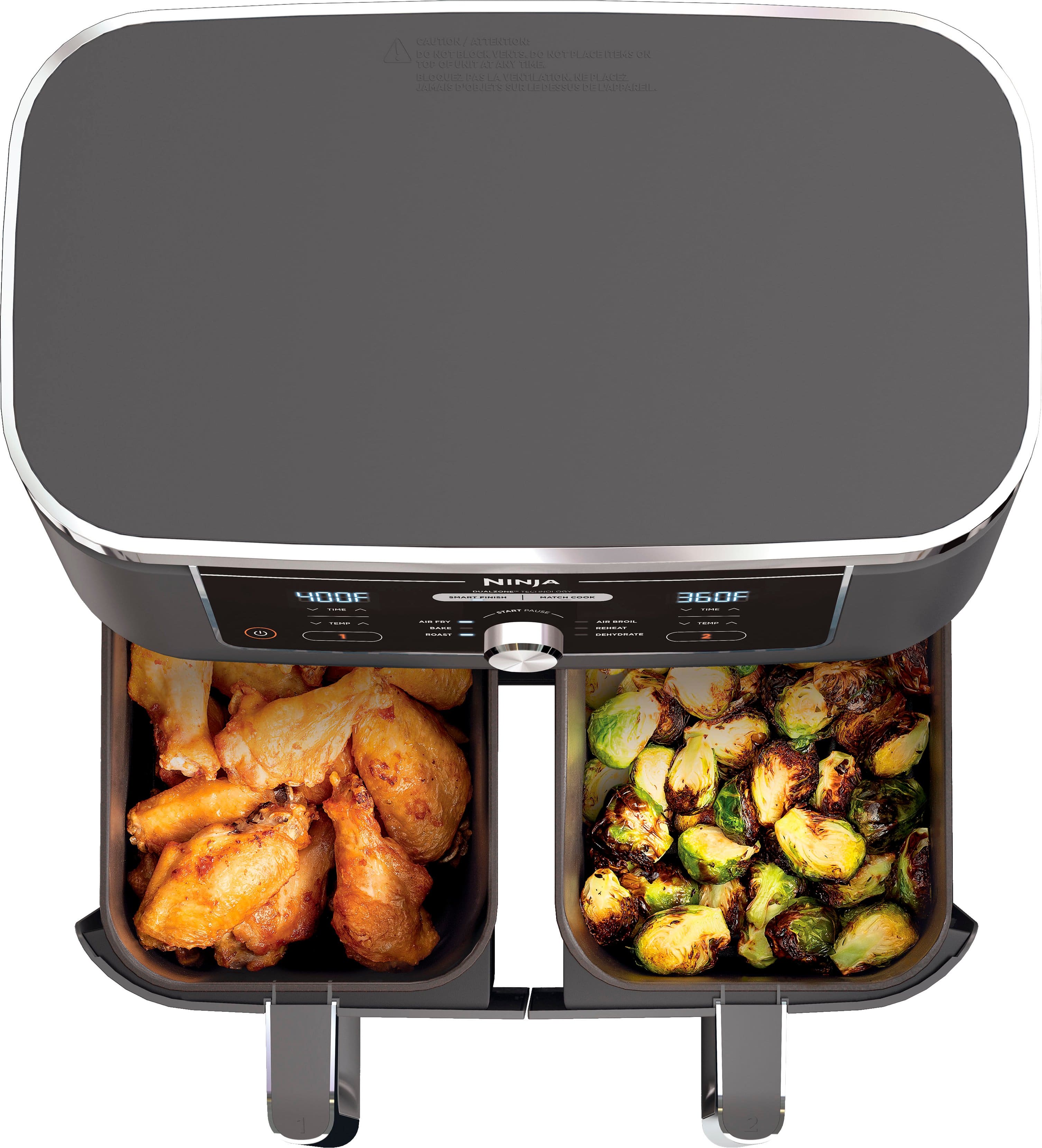 Alt View 11. Ninja - Foodi 6-in-1 10-qt. XL 2-Basket Air Fryer with DualZone Technology - Gray.