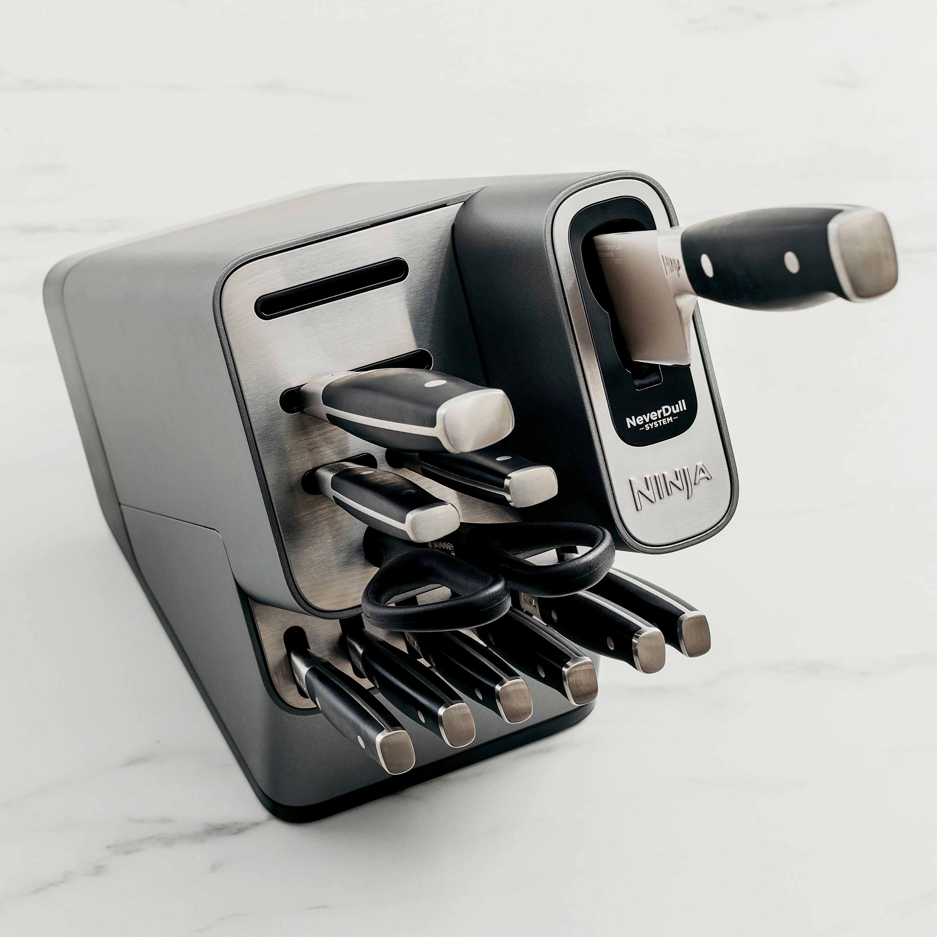 Alt View 12. Ninja - NeverDull Premium 12-Piece Knife Block Set with Built-in Sharpener System - Black & Silver.