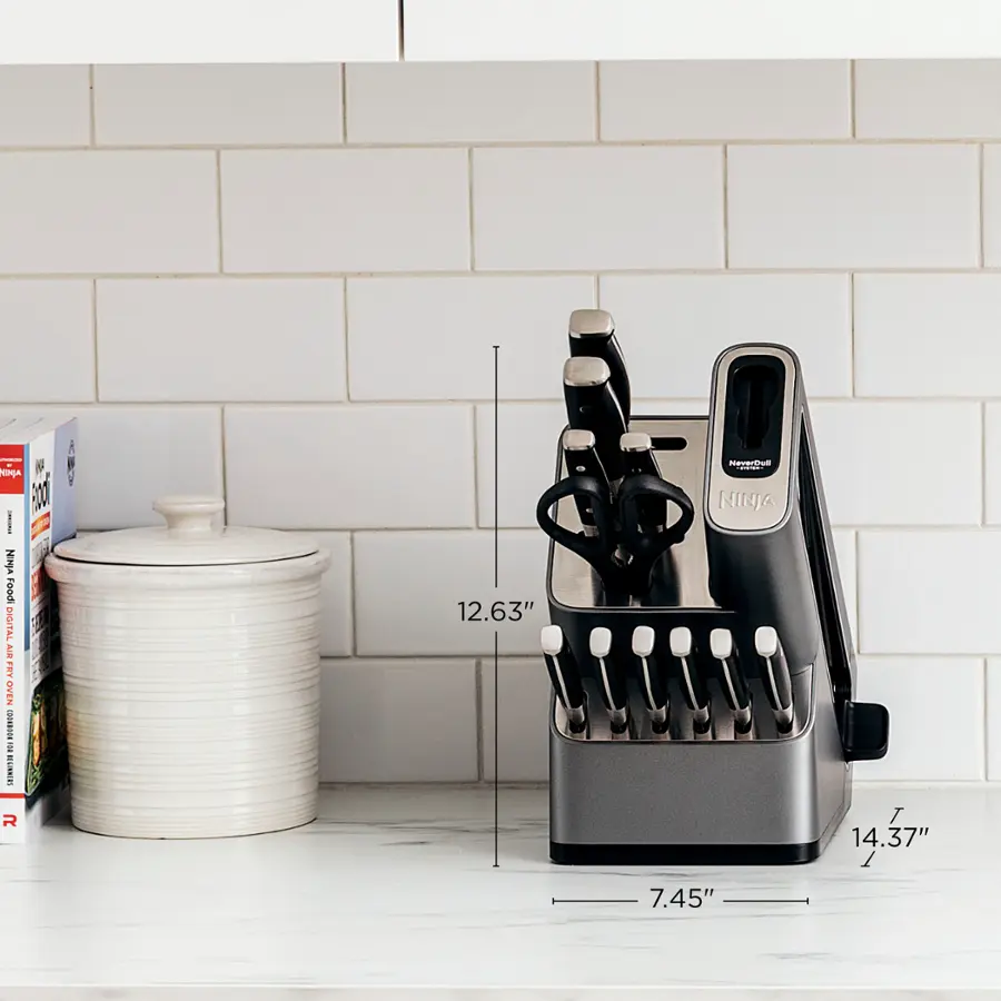 Alt View 19. Ninja - NeverDull Premium 12-Piece Knife Block Set with Built-in Sharpener System - Black & Silver.