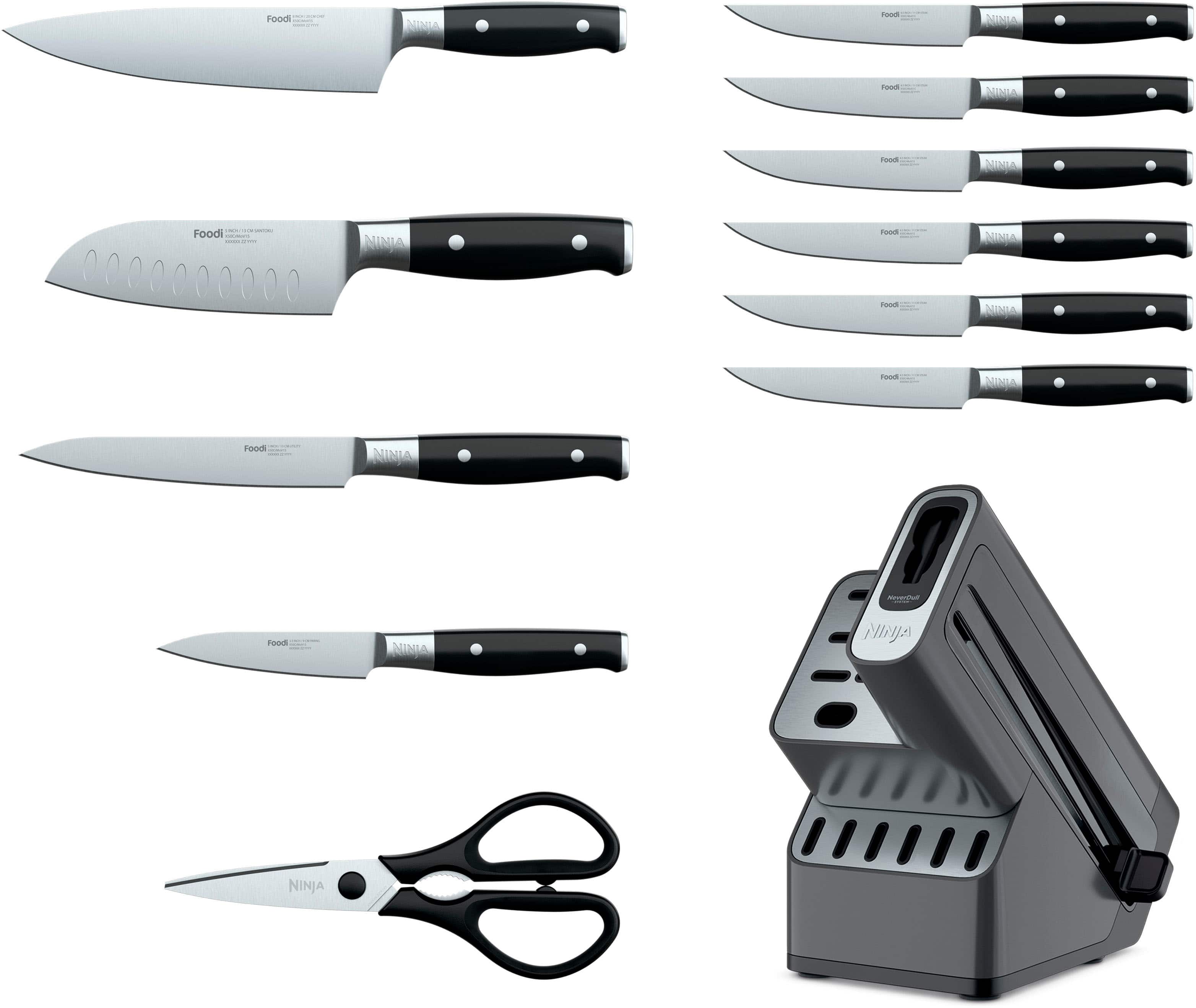 Alt View 20. Ninja - NeverDull Premium 12-Piece Knife Block Set with Built-in Sharpener System - Black & Silver.