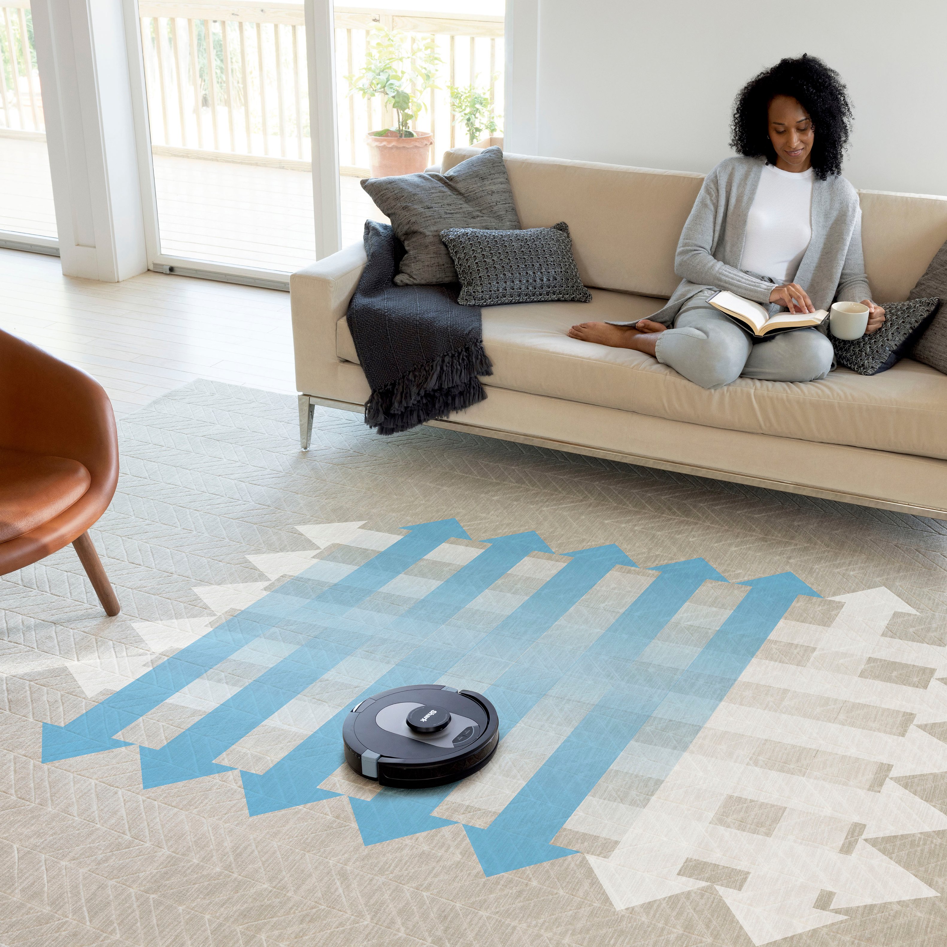Left View: bObsweep - Dustin Wi-Fi Connected Self-Emptying Robot Vacuum and Mop - Navy