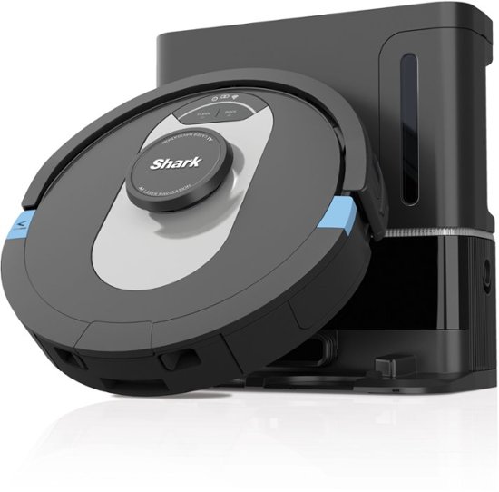 Front. Shark - AI Ultra Robot Vacuum with Matrix Clean, Home Mapping, HEPA Bagless Self Empty Base, WiFI Connected - Black.