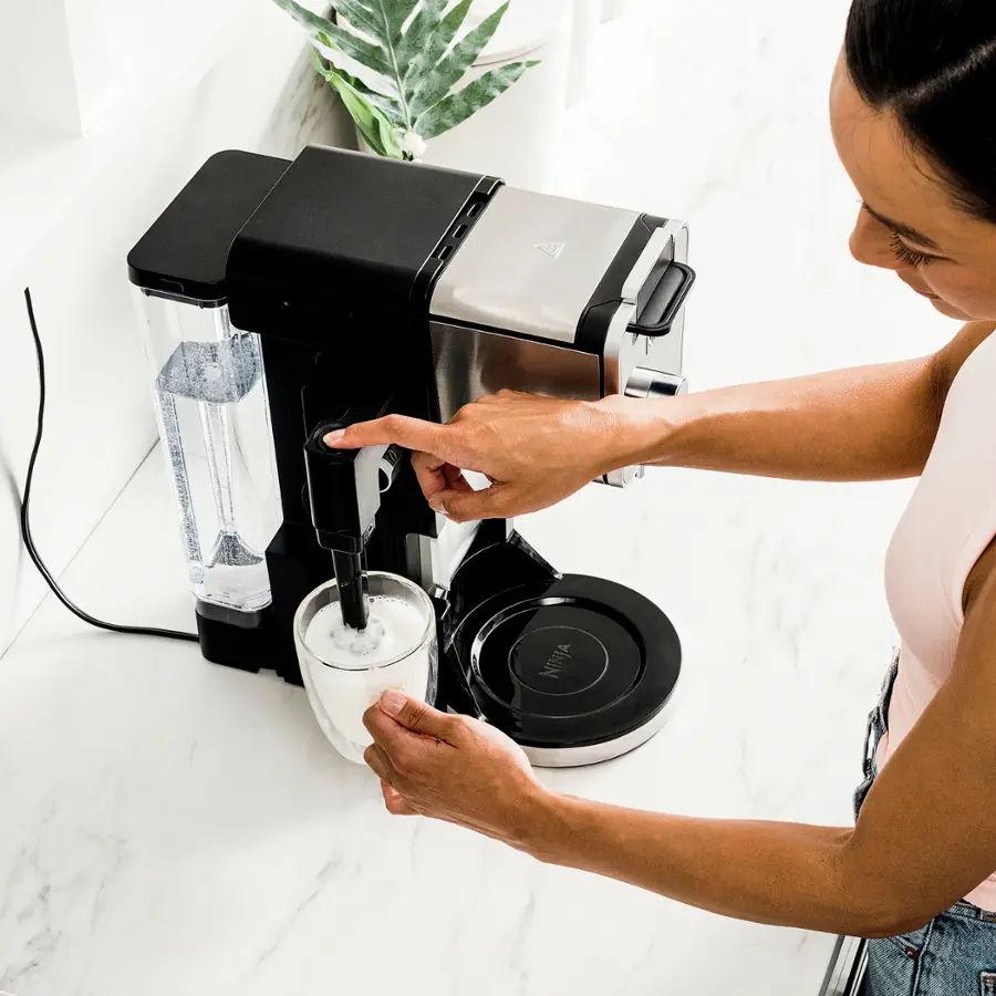 Alt View 15. Ninja - DualBrew PRO 12-Cup Specialty Coffee System with Thermal Carafe, K-Cup Compatible, Hot Water System & Frother - Black/Silver.