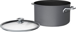 Ninja - NeverStick Premium Nest System 8-Quart Stock Pot with Glass Lid - Black - Angle_Zoom
