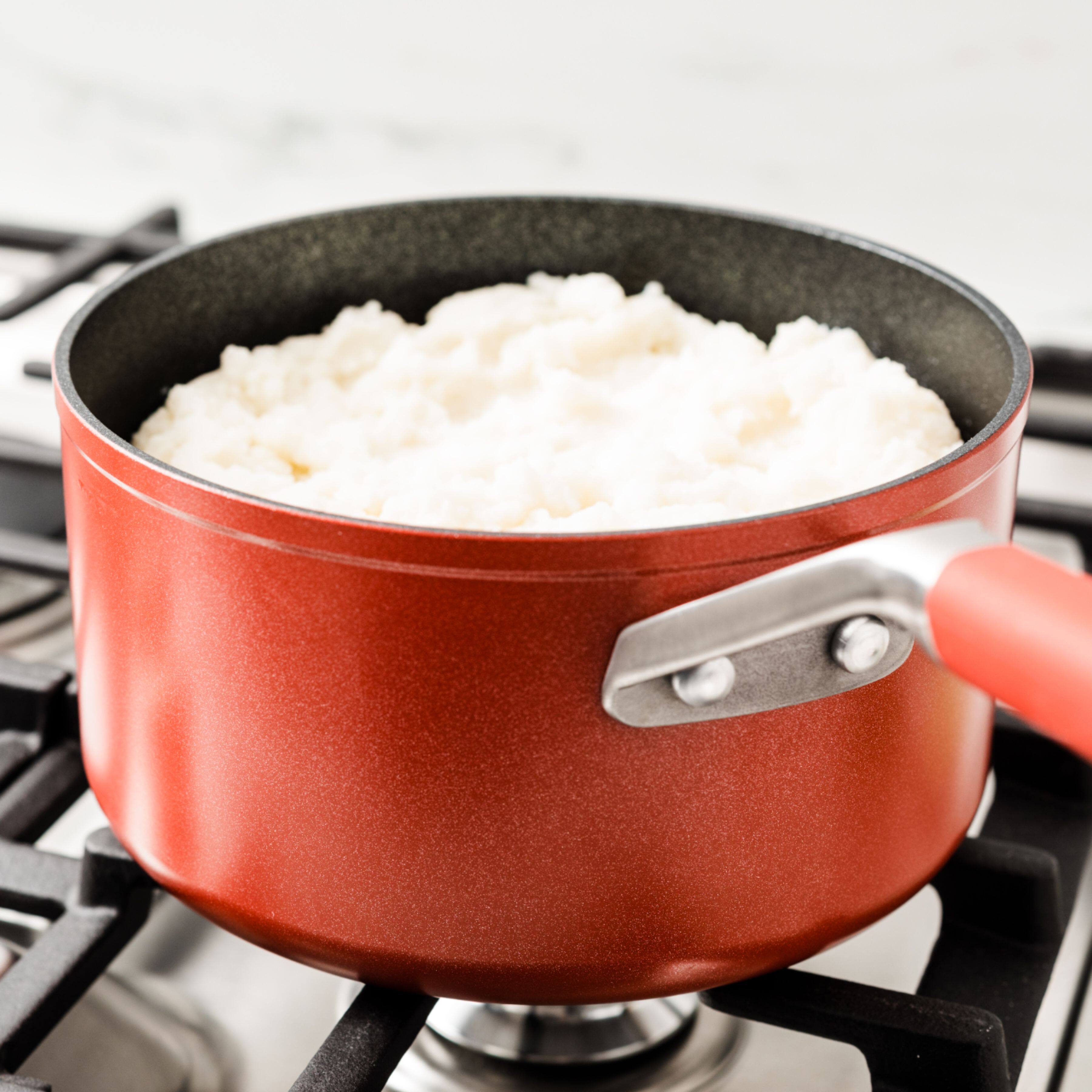 Alt View 13. Ninja - Foodi NeverStick Vivid 2 1/2-Quart Saucepan with Glass Lid - Crimson Red.