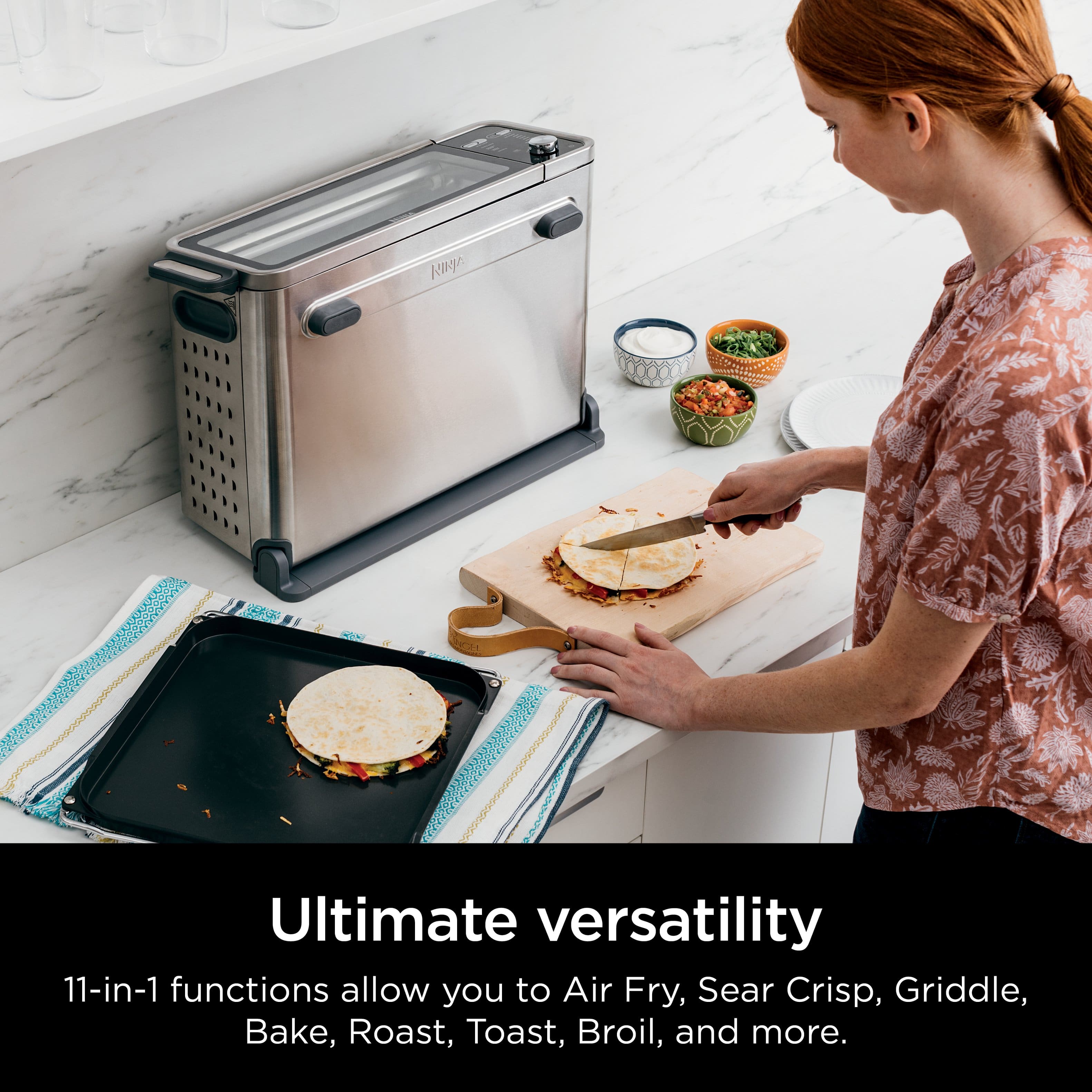 Ultimate versatility: 11-in-1 functions allow you to Air Fry, Sear Crisp, Griddle, Bake, Roast, Toast, Broil, and more.