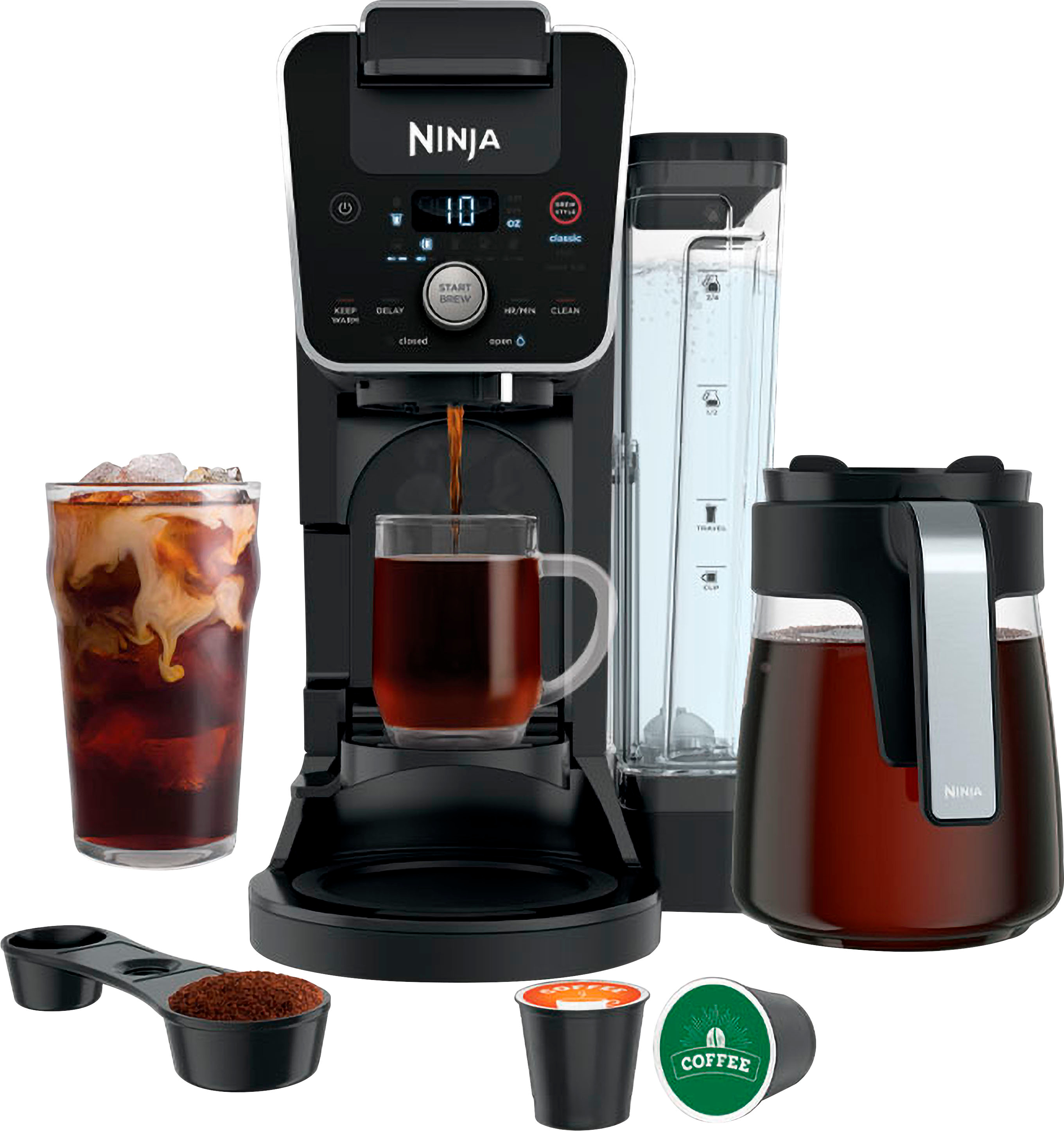 Ninja DualBrew 12-Cup Coffee Maker with K-Cup compatibility and 3 brew  styles Black CFP201 - Best Buy