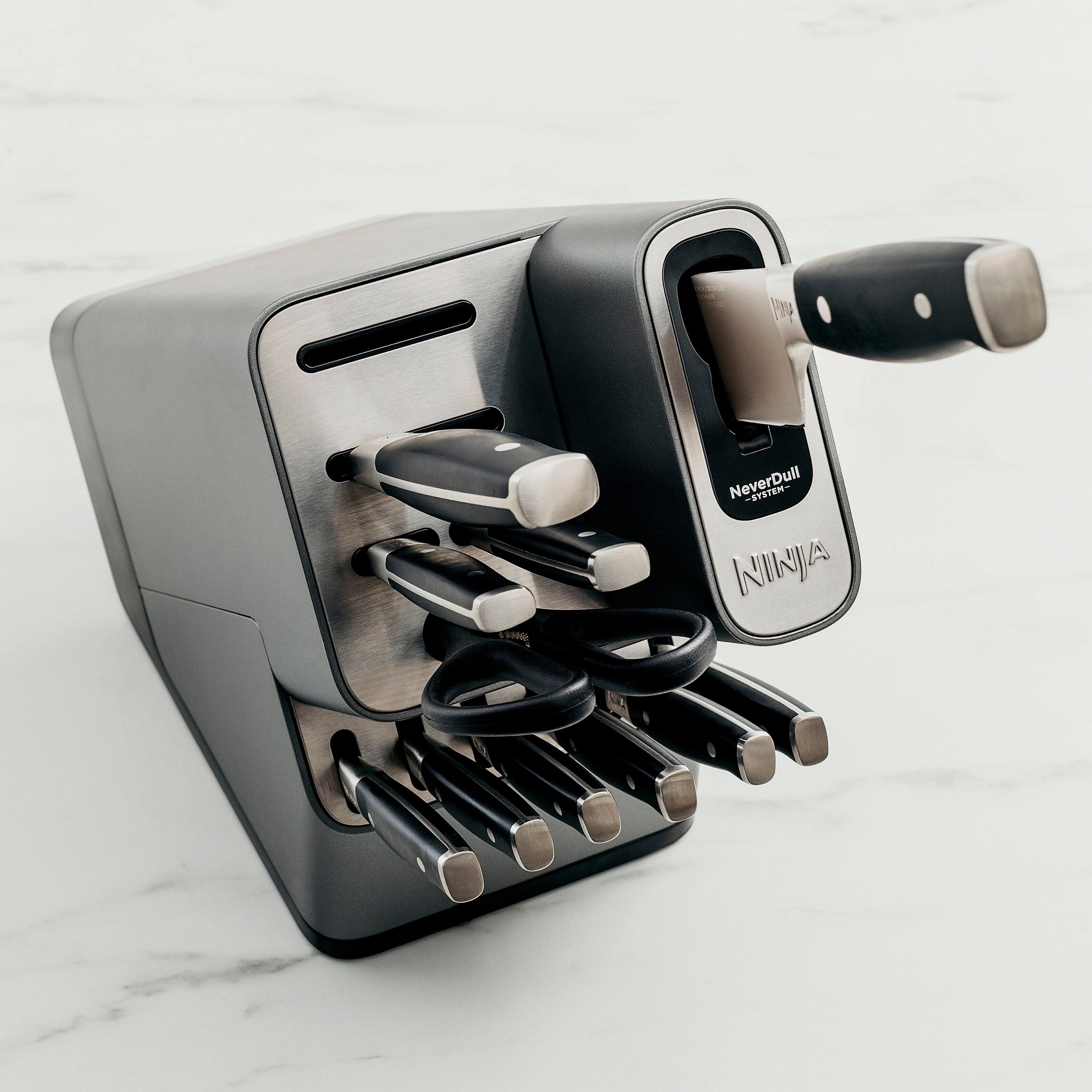 Alt View 12. Ninja - Foodi NeverDull Premium 17-Piece Knife Block Set with Built-in Sharpener System - Black & Silver.