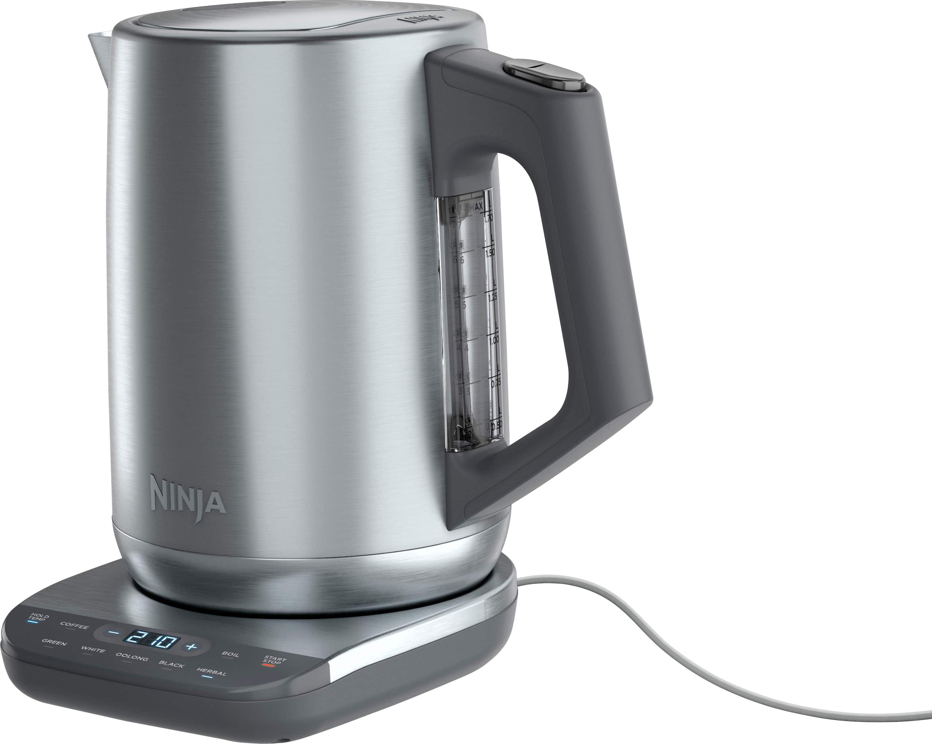 Front. Ninja - KT200 Precision Temperature Electric Kettle, 1500 watts, 7-Cup Capacity, Hold Temp Setting - Stainless Steel.